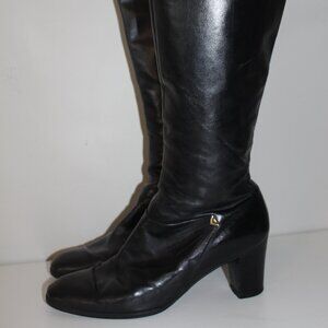Vintage Salvatore Ferragamo Black Leather Boot Italy Ladies Women Size 10 Saks